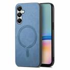 For Samsung Galaxy A05s Solid Color Retro Magsafe PU Back Cover Phone Case(Blue) - 1
