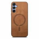 For Samsung Galaxy A15 Solid Color Retro Magsafe PU Back Cover Phone Case(Brown) - 3