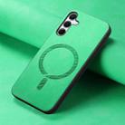 For Samsung Galaxy A35 5G Solid Color Retro Magsafe PU Back Cover Phone Case(Green) - 2