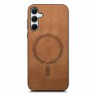 For Samsung Galaxy A55 5G Solid Color Retro Magsafe PU Back Cover Phone Case(Brown) - 3