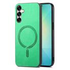 For Samsung Galaxy S25 5G Solid Color Retro Magsafe PU Back Cover Phone Case(Green) - 1