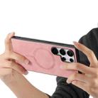 For Samsung Galaxy S25+ 5G Solid Color Retro Magsafe PU Back Cover Phone Case(Pink) - 3