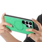 For Samsung Galaxy S25+ 5G Solid Color Retro Magsafe PU Back Cover Phone Case(Green) - 3