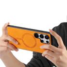 For Samsung Galaxy S25+ 5G Solid Color Retro Magsafe PU Back Cover Phone Case(Yellow) - 3