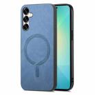 For Samsung Galaxy S25+ 5G Solid Color Retro Magsafe PU Back Cover Phone Case(Blue) - 1