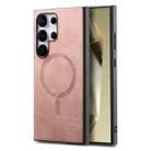 For Samsung Galaxy S25 Ultra 5G Solid Color Retro Magsafe PU Back Cover Phone Case(Pink) - 1