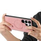 For Samsung Galaxy S25 Ultra 5G Solid Color Retro Magsafe PU Back Cover Phone Case(Pink) - 3