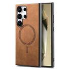 For Samsung Galaxy S25 Ultra 5G Solid Color Retro Magsafe PU Back Cover Phone Case(Brown) - 1