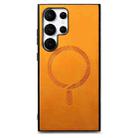 For Samsung Galaxy S25 Ultra 5G Solid Color Retro Magsafe PU Back Cover Phone Case(Yellow) - 2