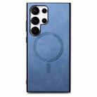 For Samsung Galaxy S25 Ultra 5G Solid Color Retro Magsafe PU Back Cover Phone Case(Blue) - 2
