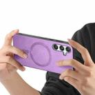 For Samsung Galaxy M34 / F34 5G Solid Color Retro Magsafe PU Back Cover Phone Case(Purple) - 3
