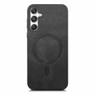 For Samsung Galaxy M34 / F34 5G Solid Color Retro Magsafe PU Back Cover Phone Case(Black) - 2
