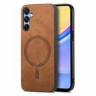 For Samsung Galaxy A16 Solid Color Retro Magsafe PU Back Cover Phone Case(Brown) - 1