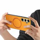 For Samsung Galaxy A56 5G Solid Color Retro Magsafe PU Back Cover Phone Case(Yellow) - 3