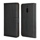 Leather Horizontal Flip Holster for Nokia 2.1 , with Magnetic Clasp and Bracket and Card Slot and Wallet(Black) - 1