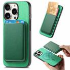 For iPhone 14 Pro Retro Magsafe Card Bag PU Back Cover Phone Case(Green) - 1