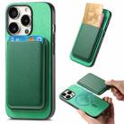 For iPhone 13 Pro Retro Magsafe Card Bag PU Back Cover Phone Case(Green) - 1