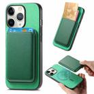 For iPhone 11 Pro Max Retro Magsafe Card Bag PU Back Cover Phone Case(Green) - 1