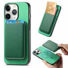 For iPhone 11 Pro Retro Magsafe Card Bag PU Back Cover Phone Case(Green) - 1