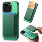 For iPhone 7 Plus / 8 Plus Retro Magsafe Card Bag PU Back Cover Phone Case(Green) - 1