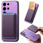 For Samsung Galaxy S24 Ultra 5G Retro Magsafe Card Bag PU Back Cover Phone Case(Purple) - 1