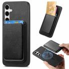 For Samsung Galaxy S24+ 5G Retro Magsafe Card Bag PU Back Cover Phone Case(Black) - 1