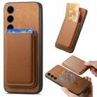 For Samsung Galaxy S23+ 5G Retro Magsafe Card Bag PU Back Cover Phone Case(Brown) - 1