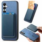 For Samsung Galaxy A05S Retro Magsafe Card Bag PU Back Cover Phone Case(Blue) - 1