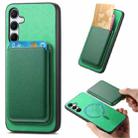 For Samsung Galaxy M34/F34 5G Retro Magsafe Card Bag PU Back Cover Phone Case(Green) - 1