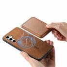 For Samsung Galaxy S25 5G Retro Magsafe Card Bag PU Back Cover Phone Case(Brown) - 3