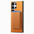 For Samsung Galaxy S25 Ultra 5G Retro Magsafe Card Bag PU Back Cover Phone Case(Yellow) - 2