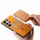 For Samsung Galaxy S25 Ultra 5G Retro Magsafe Card Bag PU Back Cover Phone Case(Yellow) - 3