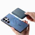 For Samsung Galaxy S25 Ultra 5G Retro Magsafe Card Bag PU Back Cover Phone Case(Blue) - 3