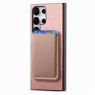 For Samsung Galaxy S25 Ultra 5G Retro Magsafe Card Bag PU Back Cover Phone Case(Pink) - 2