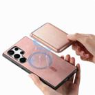For Samsung Galaxy S25 Ultra 5G Retro Magsafe Card Bag PU Back Cover Phone Case(Pink) - 3