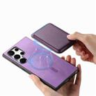 For Samsung Galaxy S25 Ultra 5G Retro Magsafe Card Bag PU Back Cover Phone Case(Purple) - 3