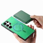 For Samsung Galaxy S25 Ultra 5G Retro Magsafe Card Bag PU Back Cover Phone Case(Green) - 3