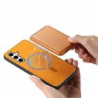 For Samsung Galaxy S24 FE 5G Retro Magsafe Card Bag PU Back Cover Phone Case(Yellow) - 3