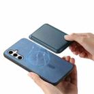 For Samsung Galaxy S24 FE 5G Retro Magsafe Card Bag PU Back Cover Phone Case(Blue) - 3