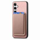 For Samsung Galaxy S24 FE 5G Retro Magsafe Card Bag PU Back Cover Phone Case(Pink) - 2
