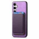 For Samsung Galaxy S24 FE 5G Retro Magsafe Card Bag PU Back Cover Phone Case(Purple) - 2