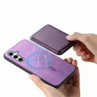 For Samsung Galaxy S24 FE 5G Retro Magsafe Card Bag PU Back Cover Phone Case(Purple) - 3