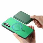 For Samsung Galaxy S24 FE 5G Retro Magsafe Card Bag PU Back Cover Phone Case(Green) - 3