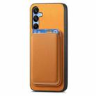 For Samsung Galaxy A16 Retro Magsafe Card Bag PU Back Cover Phone Case(Yellow) - 2