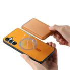 For Samsung Galaxy A16 Retro Magsafe Card Bag PU Back Cover Phone Case(Yellow) - 3