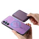 For Samsung Galaxy A16 Retro Magsafe Card Bag PU Back Cover Phone Case(Purple) - 3