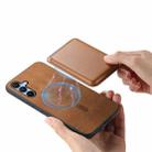 For Samsung Galaxy A16 Retro Magsafe Card Bag PU Back Cover Phone Case(Brown) - 3