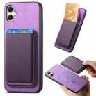 For Samsung Galaxy A06 4G Retro Magsafe Card Bag PU Back Cover Phone Case(Purple) - 1