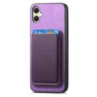 For Samsung Galaxy A06 4G Retro Magsafe Card Bag PU Back Cover Phone Case(Purple) - 2