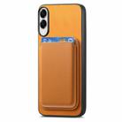 For Samsung Galaxy S25 Edge 5G Retro Magsafe Card Bag PU Back Cover Phone Case(Yellow) - 2